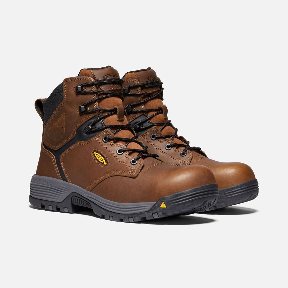 Botas de Trabajo Keen Mexico Marrom - Hombre Chicago 6\" Esd (Carbon-Fiber Toe) - DT5472361